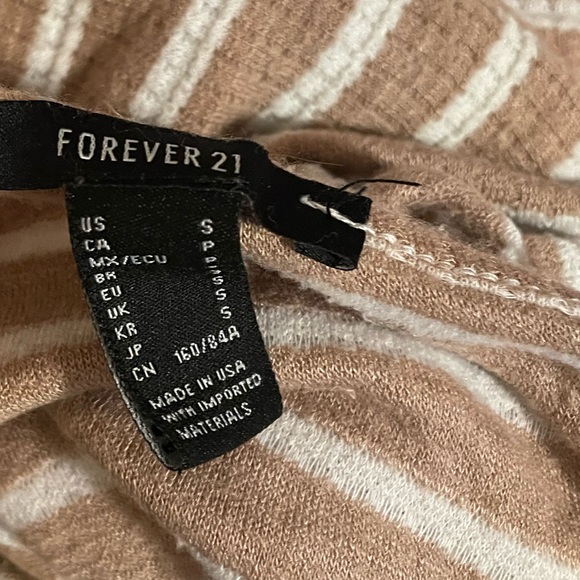 Forever 21 Tan and White Striped Dress - Picture 5 of 5